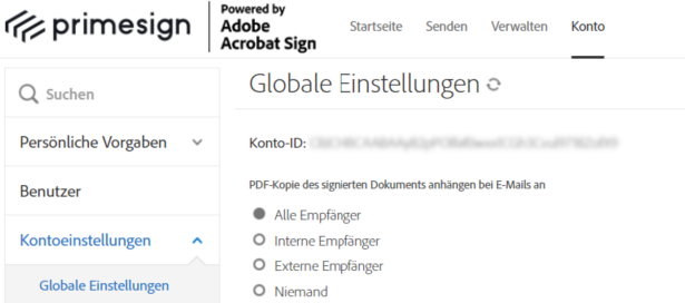 Adobe Sign AccountId